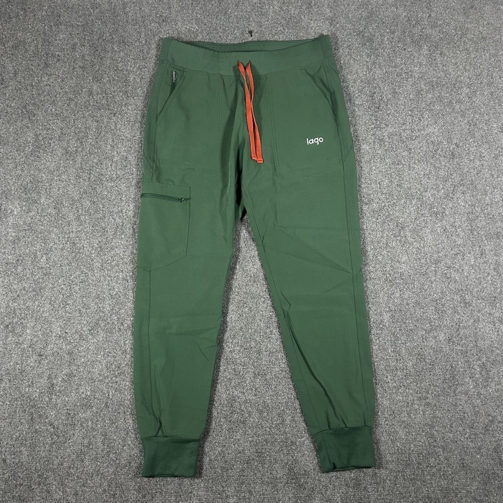 Lago Green Scrub Pants Women's Medium Medical nurse cargo pocket uniform #2939